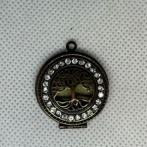 Tree of Life Essential Oil Diffuser Locket Pendant Rhinestone Jewlery